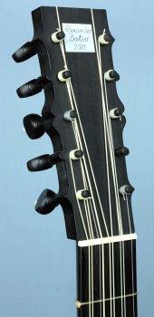 Voboam model baroque guitar peg head in perspective view