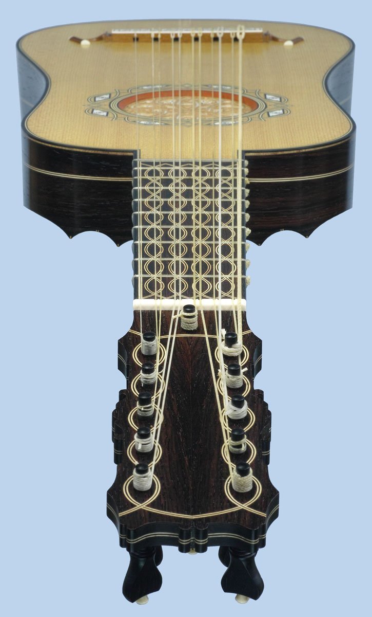 flutedback Dias vihuela peghead and fingerboard endview