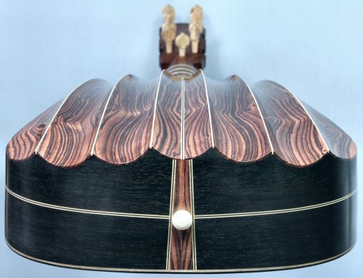 Kingwood fluted back vihuela end view