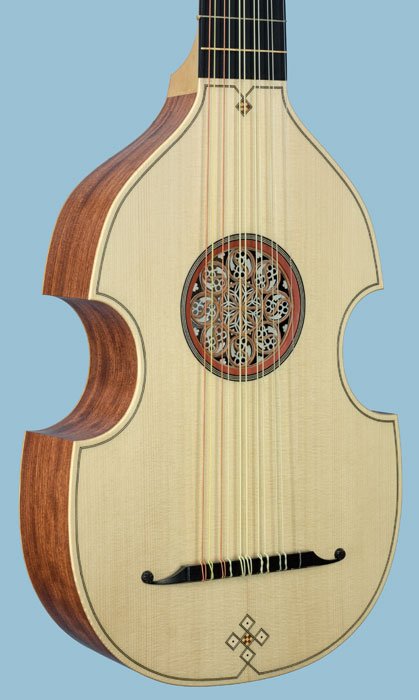 viola da mano with inlays, dai libri model, soundboard