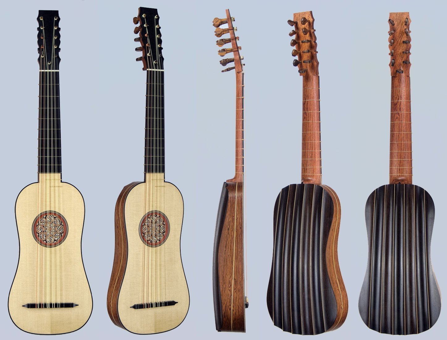 Dias model vihuela with fluted-back in african blackwood