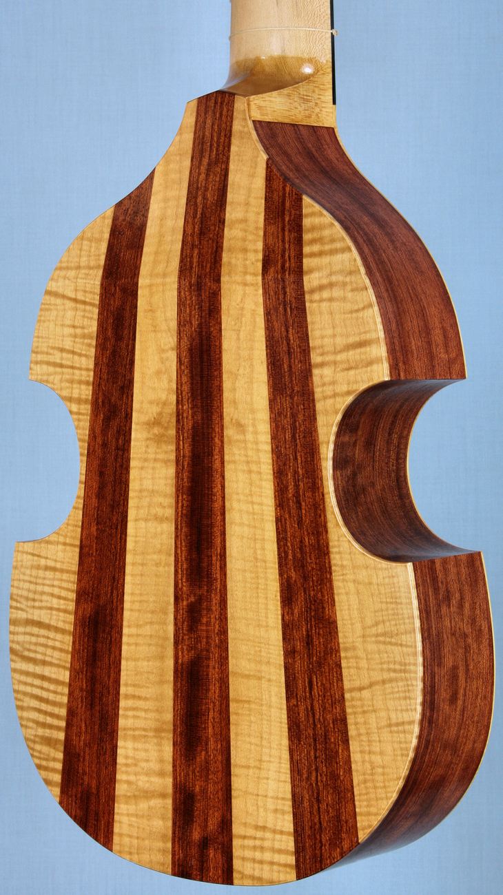 Viola da mano body rear in perspective view
