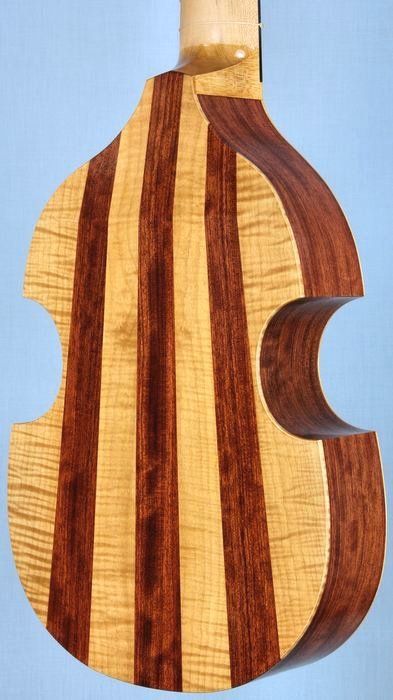 Viola da mano body rear in perspective view