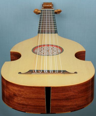 Viola da mano end view in perspective