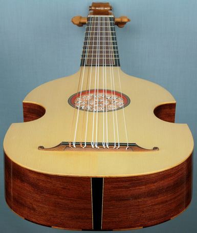 Viola da mano end view in perspective