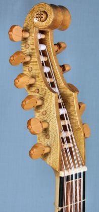 Viola da mano peghead in perspective view