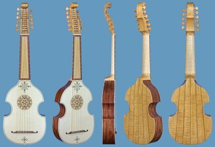 viola da mano fully-decorated with inlays dai libri model